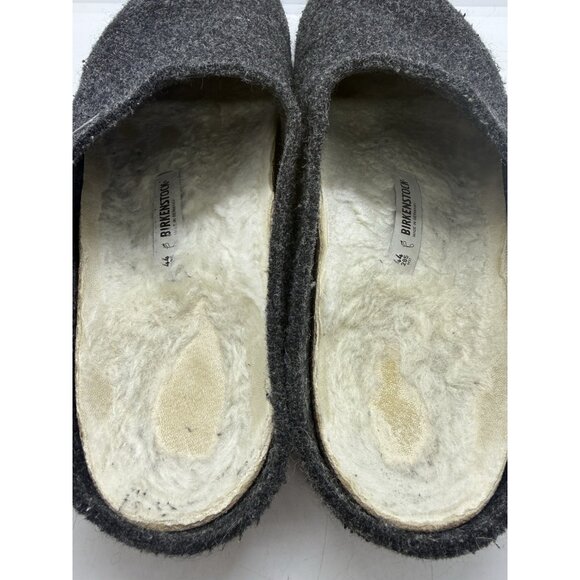Birkenstock Zermatt Mens Slippers Wool Felt Shearling Charcoal Gray EU 44 US 11